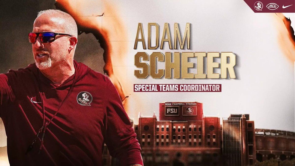 DoubleFriesPod's tweet image. THE DAILY SAUCE: Jan. 13, 2026

Florida State football announced the hire of Adam Scheier as its special teams coordinator on Monday. Scheier's previous stops include Wake Forest, Texas Tech, Ohio State and Mississippi State.

📷: FSU athletics