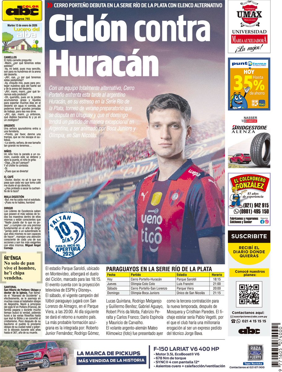 ¡BUEN DIA! ☀️

Estos son los principales títulos de la jornada.

💰 Adquirí tu edición impresa por G. 12.000.

📱abc.com.py