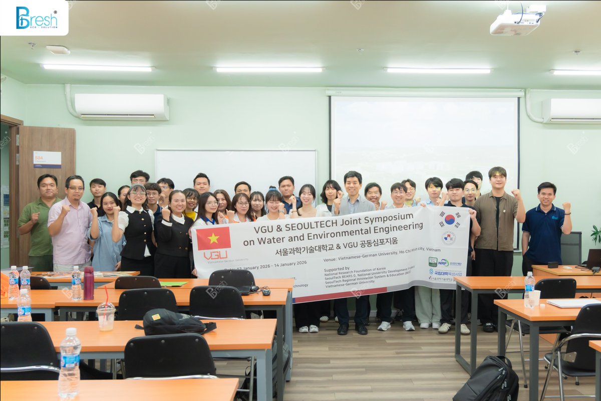 BioFix_Fresh's tweet photo. CONNECTING GLOBAL KNOWLEDGE – VISION FOR ENVIRONMENTAL ENGINEERING 2026 🎓🌐

Joint Symposium on Water &amp; Environmental Engineering. This prestigious event featured leading experts from two renowned institutions: VGU – Vietnam and SeoulTech – Korea.

#BioFixFresh #BiologicalEra https://t.co/NQgICd4YC0