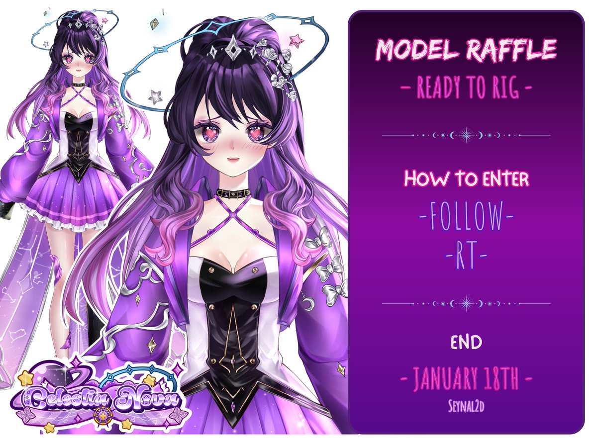 ✨Live2D Model Raffle✨

🎁 1 winner will get a full body model 🎁

Rules:
👾Follow me
👾RT &amp; Like
👾Comment ur model &amp; Tag ur friends
Good luck✨

dm only for commission.

#Live2D #VTubeStudio #VTuber #ENVTuber #VTuberUprising #Live2Draffle #vtubermodel #raffle