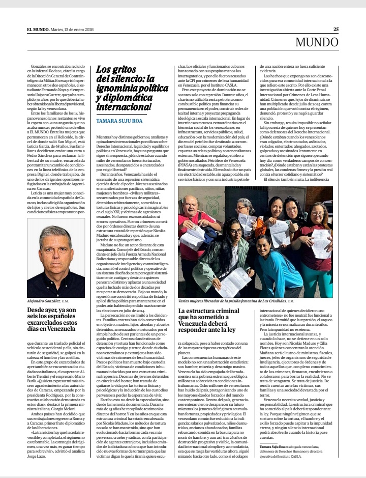 #Venezuela: comparto con Uds mi art en el <a href="/elmundoes/">EL MUNDO</a>

Los gritos del silencio: la ignominia política y diplomática internacional

Mientras hoy distintos gobiernos, analistas y opinadores internacionales pontifican sobre derecho internacional, legalidad y equilibrios políticos en