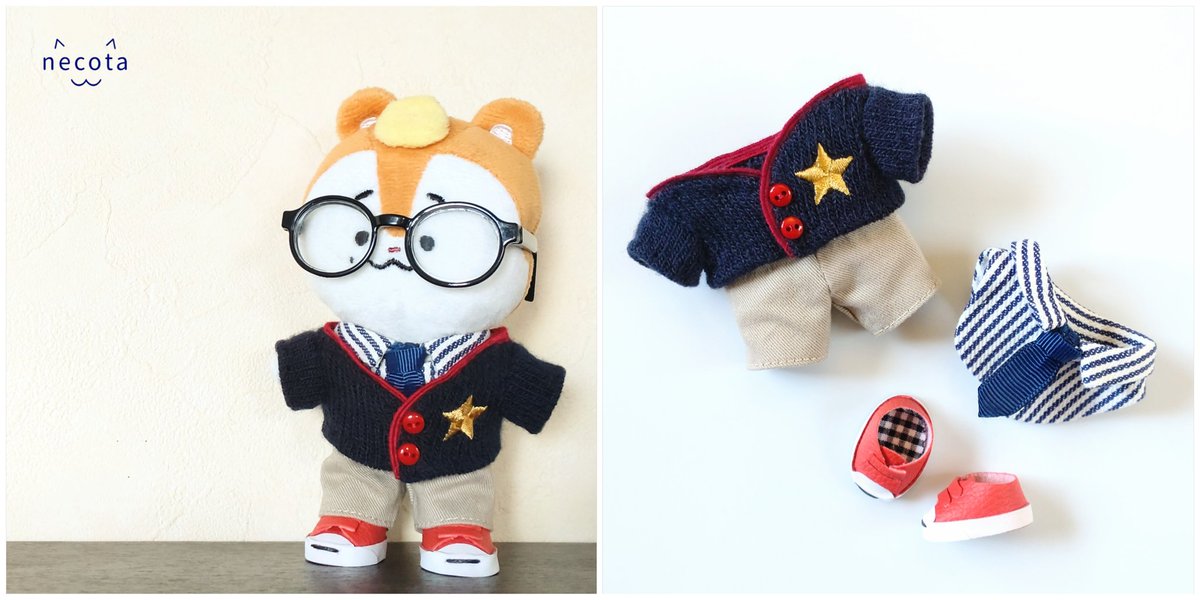 ぬい服🐹💛  2026/01
ぬいのセーターを作った100均手袋が片方残っていたのでカーディガンにリメイク😎
#VANNER #배너 #VANNEE #ぬい活