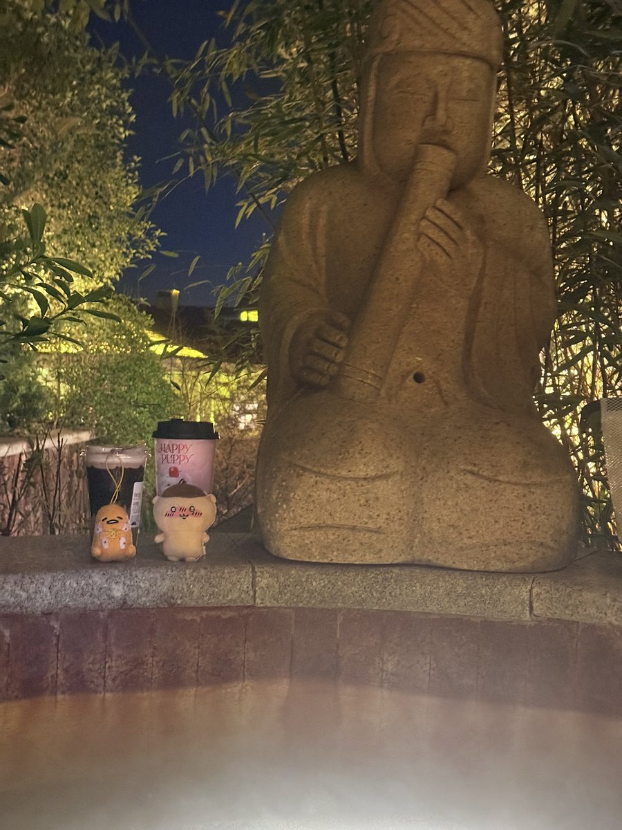 Noevernever's tweet photo. 夜、ぐでたまと一緒にのんびり温泉♨️ https://t.co/itjoTDuXAU