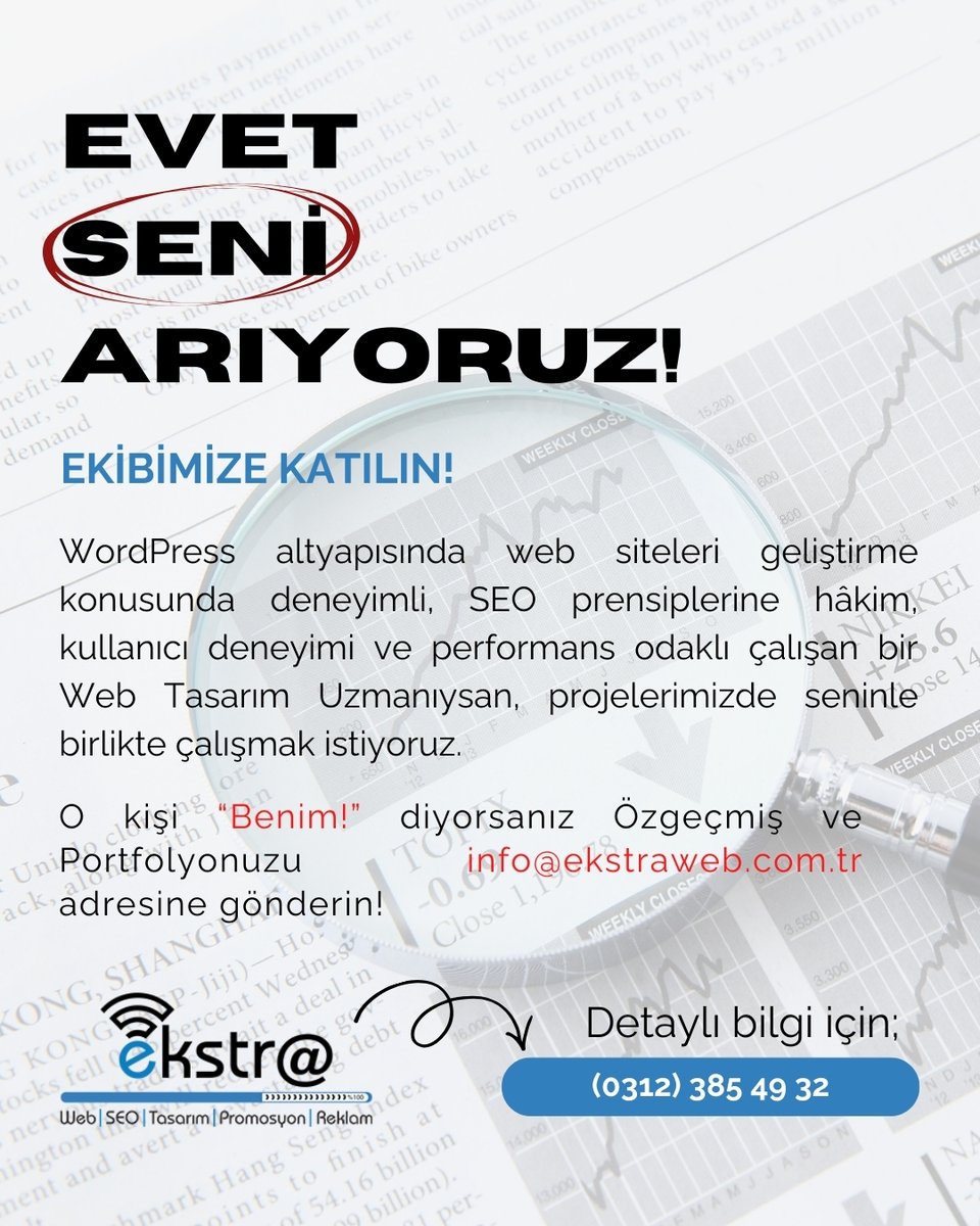 EkstraWeb's tweet photo. O kişi “Benim!” diyorsanız Özgeçmiş ve Portfolyonuzu info@ekstraweb.com.tr adresine gönderin!

Detaylı bilgi için : (0312) 385 49 32 https://t.co/guMCGlSJSL