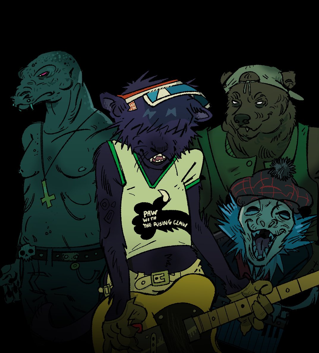 jacksaton_'s tweet image. ok but what if they were all animals #gorillaz