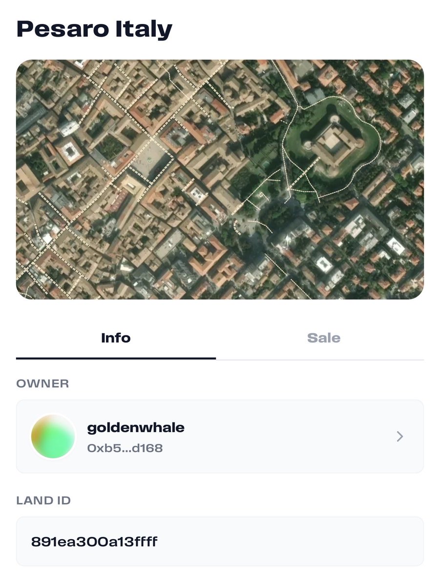 AteraWorld's tweet photo. ATERA record trade: goldenwhale bought land in Pesaro, Italy 🇮🇹 for 20 WLD — seller ROI +300% (4×).

#ATERA #WorldChain #WLD #Web3 #VirtualLand #DigitalAssets https://t.co/ZRDnx7B8ZJ