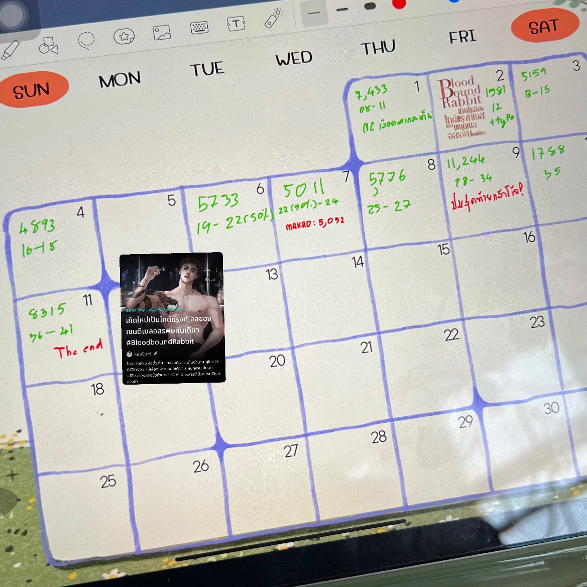 CherminCher's tweet image. ไม่นึกว่าการบ่นของเราจะมีคนเห็นเยอะขนาดนี้ ที่เราเขียนได้เยอะ เพราะ 1.เราเป็นฟูลไทม์ฮะ 2.ปีก่อนเราทำชาเลนจ์เขียนนิยายทุกวัน เลยกลายเป็นนิสัย ไม่เขียนงานวันไหนจะรู้สึกแปลกๆ 😅 3.หนึ่งวันจะเขียนให้ได้ ≈5,000 คำฮะ🔥 ถ้าทำไม่ถึง จะเกลี่ยๆ วันอื่นมาใส่

อันนี้เป็นบันทึกการทำงานเราฮะ