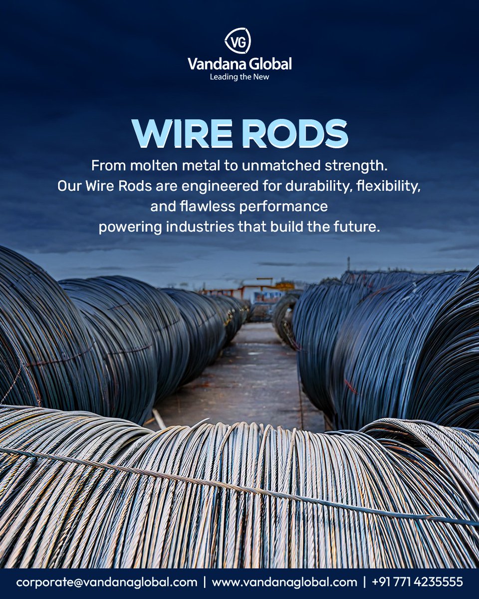 GlobalVandana's tweet image. Forged from molten metal, built for tomorrow. 

Our Wire Rods don't just meet industry standards—they set them. Durability, flexibility, and unmatched strength in every coil. Building the backbone.

#WireRods #VandanaGlobal #IndustrialExcellence #BuiltToLast #steelstrength