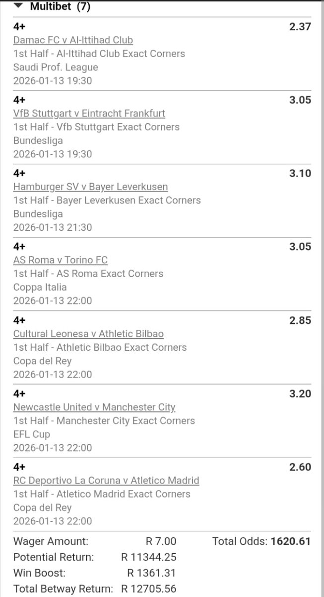 lucky_serunwa's tweet photo. BW31F11A87
Letโs repeat that 4+ Corners First Half magic tonight๐ฅ
We did it before โ time to BOOM again! ๐
#4PlusCorners #FirstHalfCorners #Betway #BoomTicket #BettingTwitter #PuntersLife #WeekendBoom #BetwayZA #SoccerTips #WinningVibes #SpeedAndLove #Zimbabwe #SpeedInKenya https://t.co/Ylf0Eo8PRm
