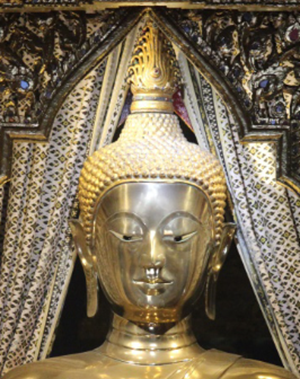 หลวงพ่อโสธร กำหนดอายุอย่างเป็นทางการว่าเป็นศิลปะอยุธยาตอนต้น อู่ทอง 2 (พศว.20) เป็นพระพุทธรูปหินทรายพอกปูน 

อย่างไรก็ตาม หลวงพ่อได้รับการบูรณะโดยลาวอพยพ ลักษณะนี้สืบมาถึงชั้นปูน พ.ศ. 2543 ทำให้หน้าหลวงพ่อต่างจากอู่ทอง 2 ทั่วไป

1.หลวงพ่อโสธร
2.พระอู่ทอง 2
3.พระเสริม แบบลาว