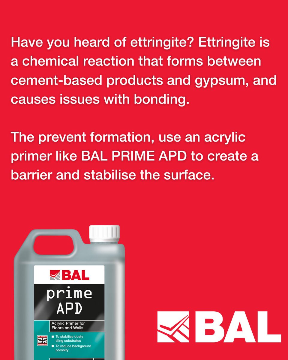 BALtiling's tweet image. Top Tiling Tip: Are you aware of the dangers of ettringite formation when tiling onto gypsum substrates? 🤔

Find what you should be doing to prevent its formation 👇

 #TilingTips #TileInstallation #ConstructionTips  #GypsumSubstrates #EttringiteFormation #TilingAdvice