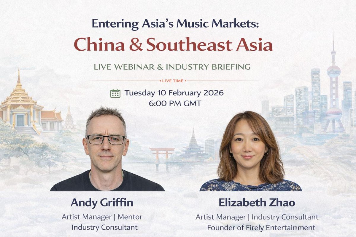 AndyGriffin's tweet photo. Explore China &amp; Southeast Asia’s music markets with two industry practitioners. Practical insights, real strategies, live Q&amp;A.

https://t.co/2AEqJ6jRRj

For a limited time use ASIAMUSIC20 for 20% discount https://t.co/9gApN2O7H6