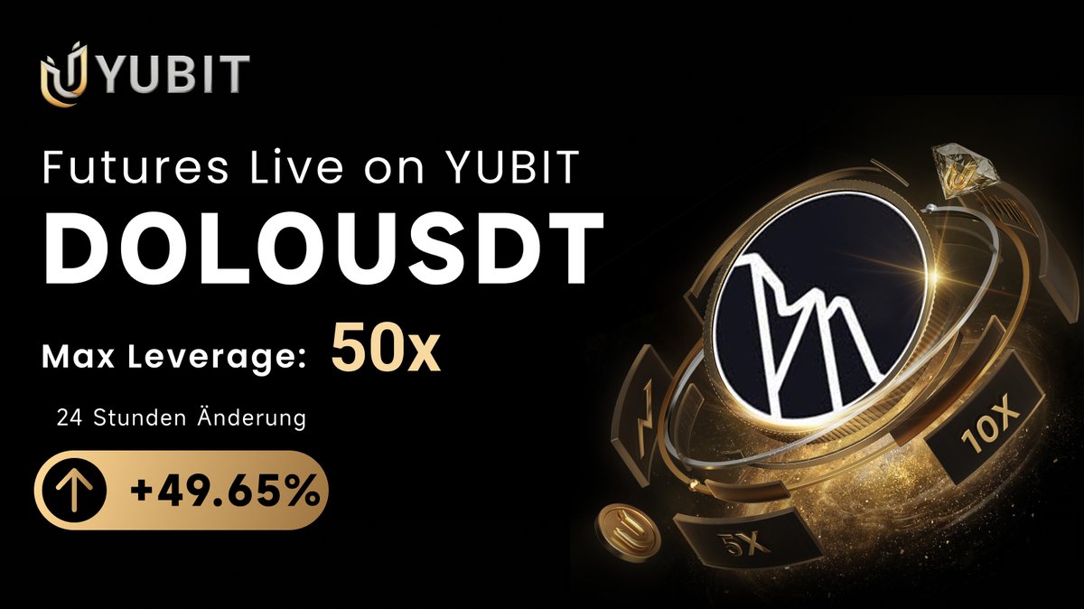 🚀 DOLOUSDT: +49,65% in 24H

$DOLO stark unterwegs mit 50x Hebel auf YUBIT 🔥

Jetzt traden 👉 yubit.com/trade/usdt/DOL…

#YUBIT #DOLO #DOLOUSDT #Futures #Krypto #Trading #50x