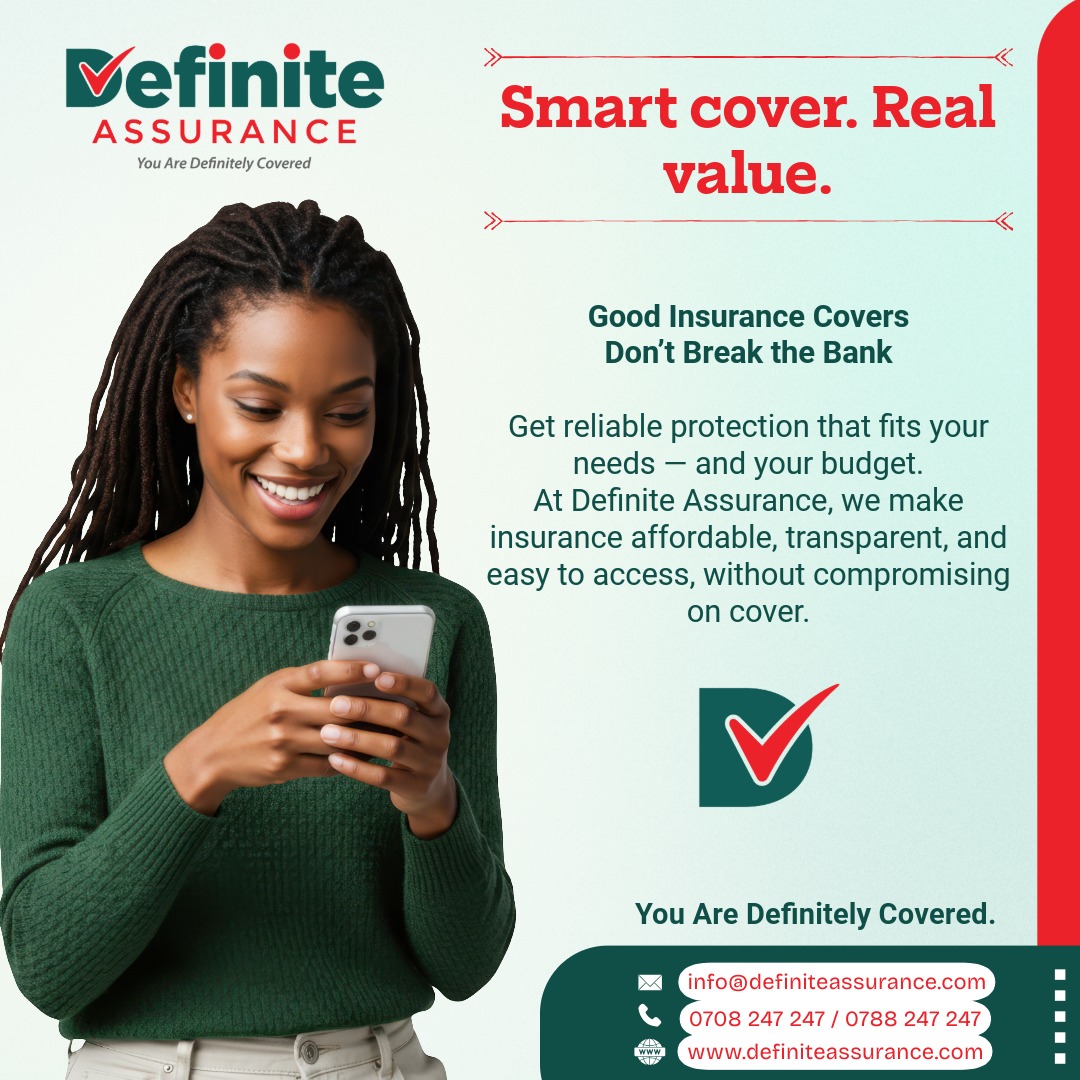 Quality protection shouldn’t cost a fortune

Protection doesn’t have to be complicated or expensive. We make insurance affordable and transparent so you can focus on what matters.
#DefiniteAssurance #SmartCover #Insurance #Affordable #PeaceOfMind