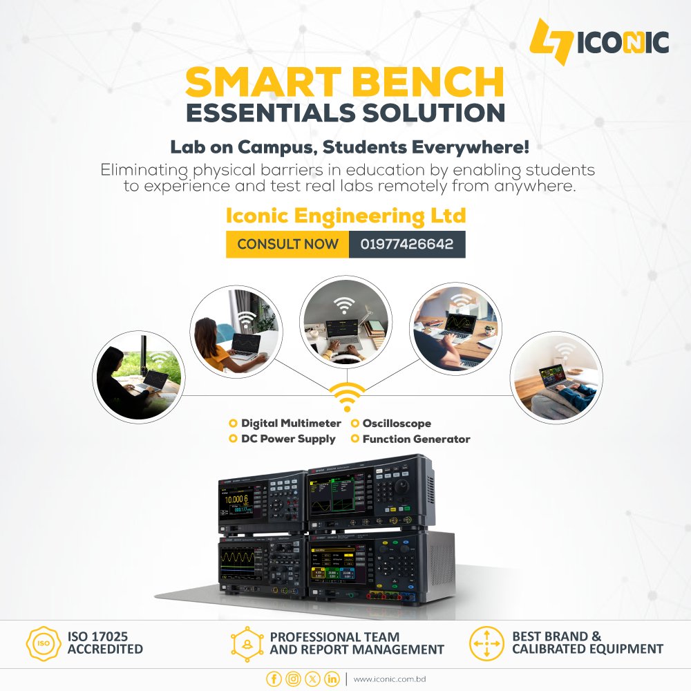 iconicengrltdbd's tweet image. Smart Labs Create Smarter Engineers!

These smart benches consolidate essential lab instruments into a single setup. 

More Details:
+8801977426642
Visit iconic.com.bd

#Keysight #SmartBench 
#EngineeringEducation 
#FutureReadyEngineers
#IconicEngineeringLtd.