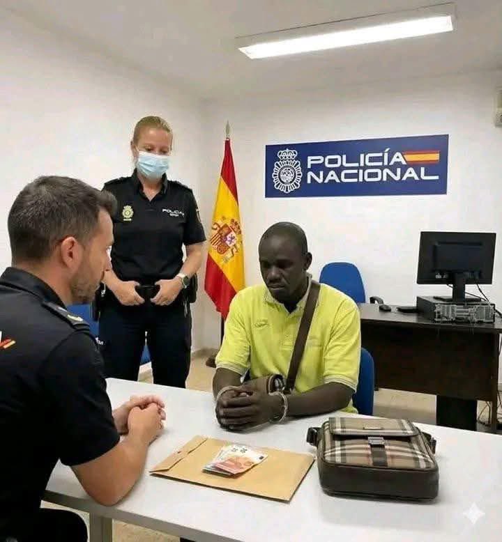 yaxandiou's tweet image. 🔴🔴🔘🔵 Cet homme africain, nommé Jibril, est un immigrant originaire du Mali 🇲🇱 et résidant à Valence, en Espagne. Il y a quelques jours, Jibril a trouvé une enveloppe contenant 8 250 euros dans une rue de Valence.

Faisant preuve d'honnêteté, Jibril a décidé d'apporter…