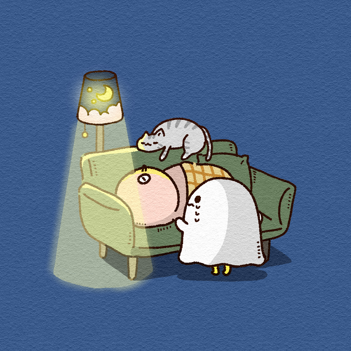 _chiiman's tweet image. 起こさないように、いい夢みてね🌙