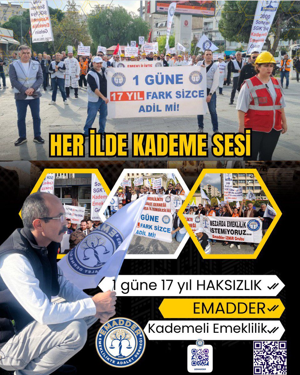 <a href="/mihribanugurluu/">Mihriban UĞURLU ⚖️</a> <a href="/EmadDernegi/">EMEKLİLİKTE ADALET DERNEĞİ ⚖️</a> Anayasal haklar, ekonomik gerekçelerle askıya alınamaz.
Emeklilikte yaşanan bu erteleme hak gaspıdır.
Kademeli emeklilik, gasp edilen hakkın iadesidir.
<a href="/EmadDernegi/">EMEKLİLİKTE ADALET DERNEĞİ ⚖️</a>
#KademeİçinNöbete