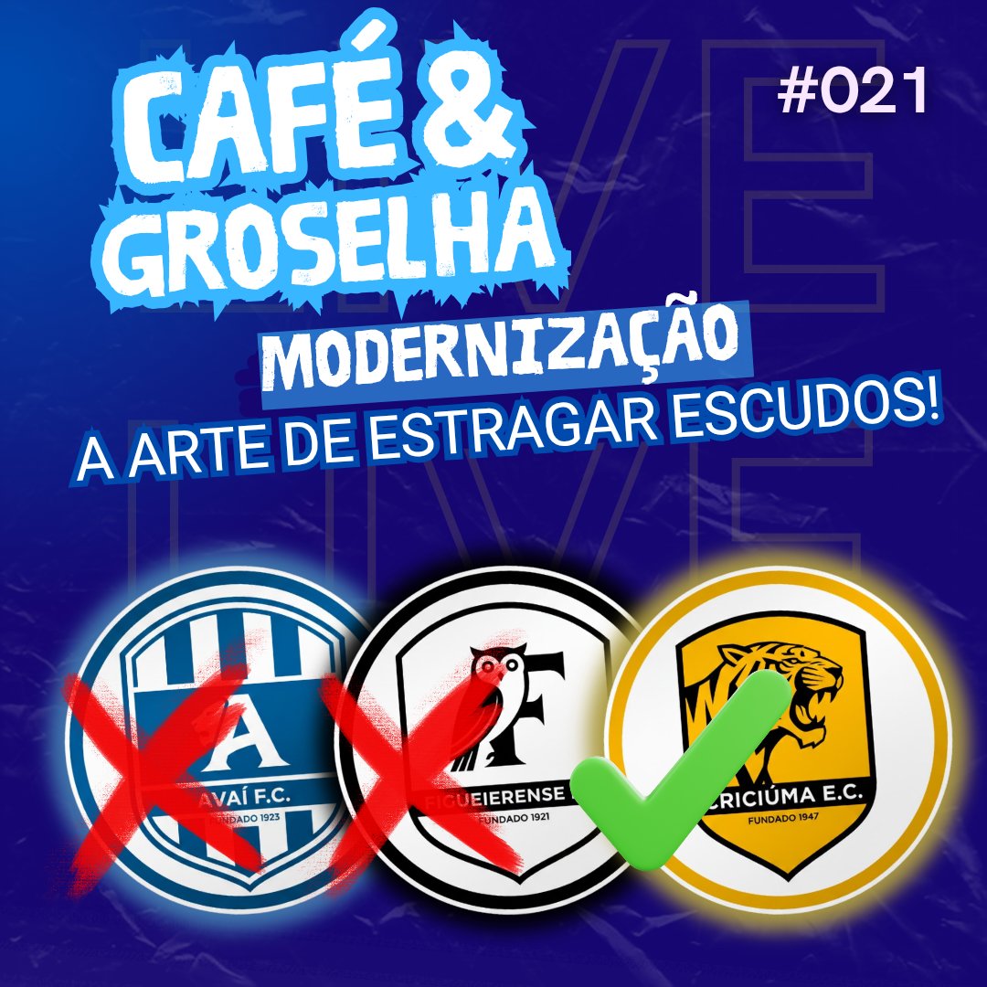 EPISÓDIO XXI DO CAFÉ &amp; GROSELHA NO AR!!

Analisando os crimes cometidos contra muitos escudos do futebol mundial!

youtube.com/live/2kUR4f9RW…