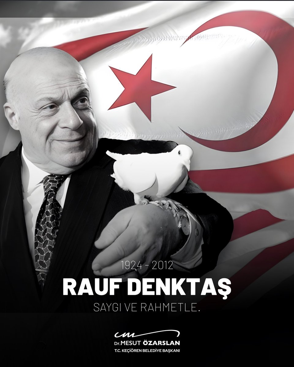 Kuzey Kıbrıs Türk Cumhuriyeti’nin kurucu Cumhurbaşkanı Rauf Raif Denktaş’ı vefatının 14. yıl dönümünde rahmet ve saygıyla anıyorum. 

Kıbrıs Türk halkının özgürlük mücadelesine liderlik eden duruşu ve bıraktığı miras daima yol gösterici olacaktır.