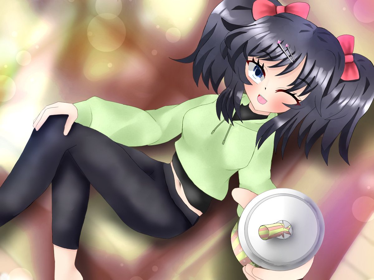 #oc #一次創作 #イラスト 
#絵柄好みって人にフォローされたい 
イラストの再掲。
美味しいから一口くれるみたい😋✨ 