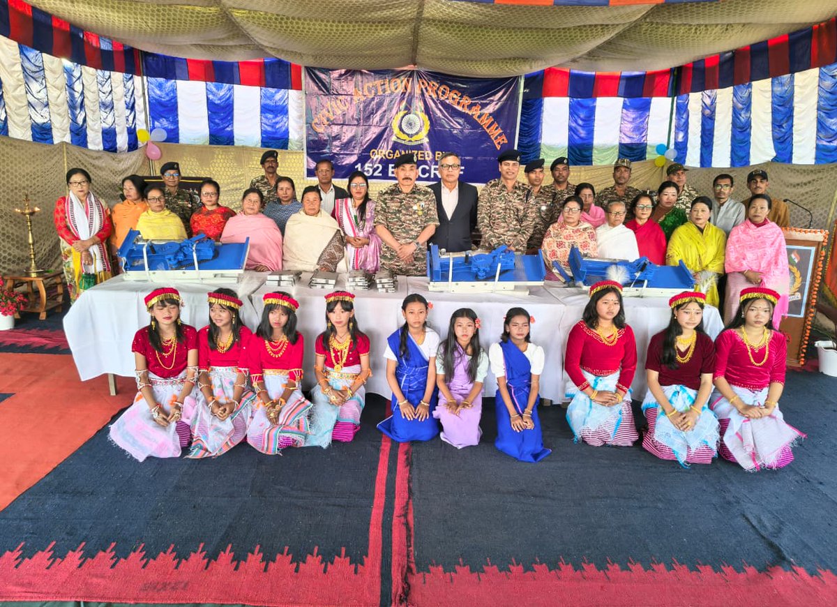 F/152 Bn CRPF distributed Candle &amp; Agarbati making machines at Kanglatongbi village, Imphal West under CAP to promote self-employment. The programme was chaired by Sh Premjit Meitei, DIG CRPF, with cultural performances by local youths. 🤝🇮🇳