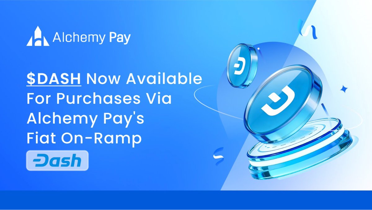 AlchemyPay's tweet image. We’re excited to support @dashpay on #AlchemyPay’s fiat on-ramp. $DASH can now be purchased with local fiat payments across 173 countries, bringing fast, affordable digital cash closer to everyday use.

alchemypay.org/news-and-press…
$ACH