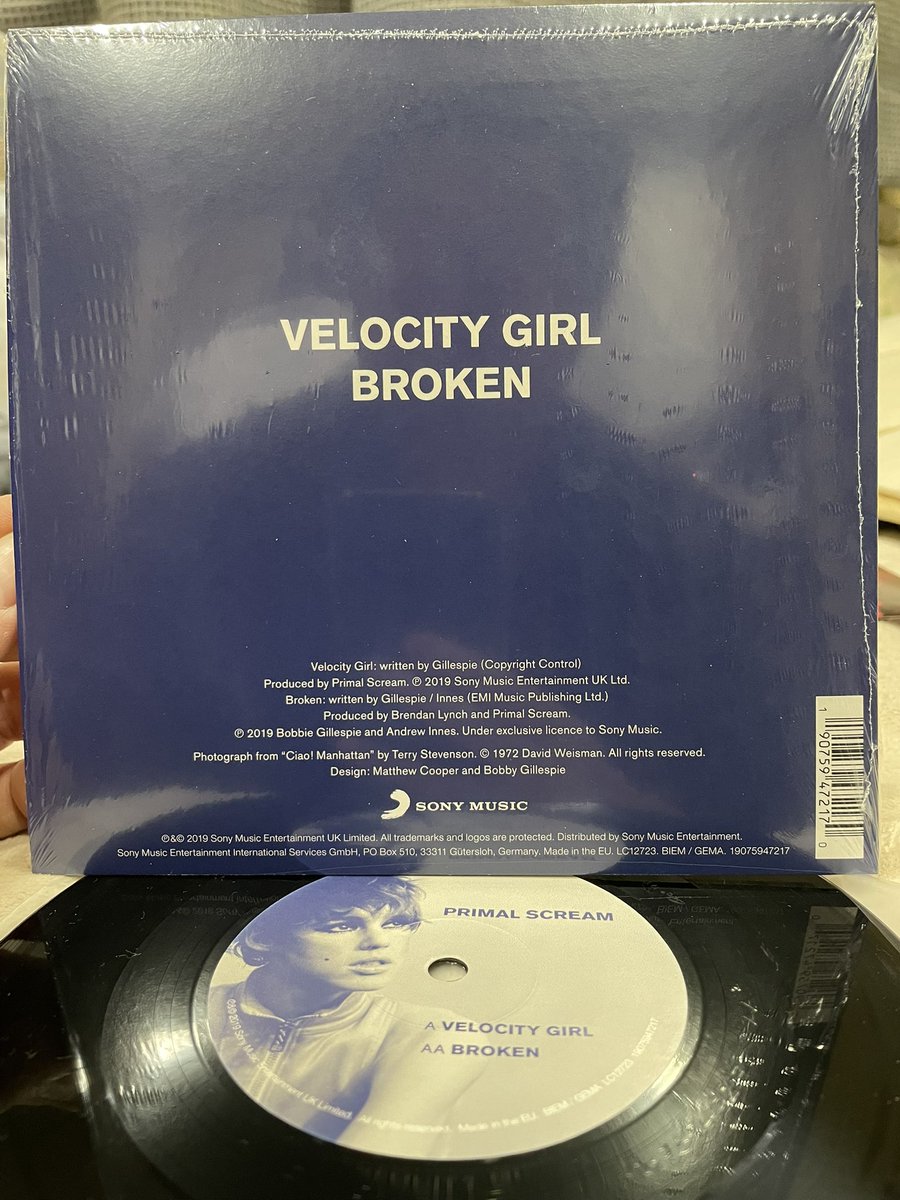 PRIMAL SCREAM / VELOCITY GIRL 19年7月5日英盤7inchシングル