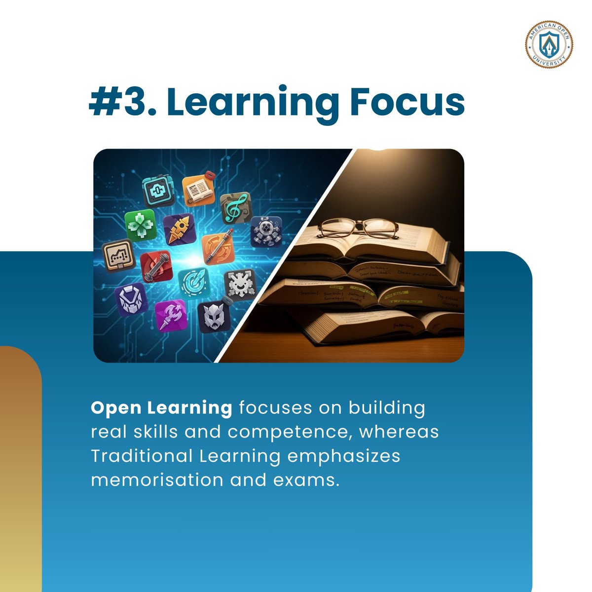 AGlobal_Campus's tweet photo. Why sit in rows when you can learn without limits? Stop adapting your life to a schedule; choose a degree that adapts to you. 🌍✨
Swipe to see 10 reasons open learning is your best bet.
Continued in the comments
#OpenLearning #StudySmart #Futureforward #AGlobalCampus https://t.co/kR4Vqa6vOI