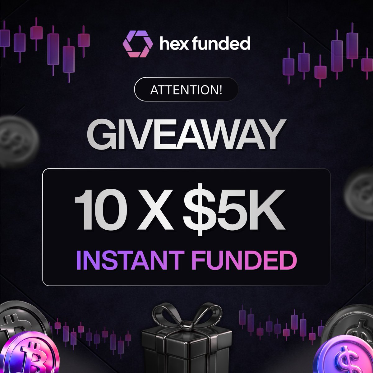 HexFunded's tweet image. Another Giveaway?

10 x $5,000 Instant Funded Accounts

To Enter:
✅ Like &amp;amp; Repost
✅ Follow @HexFunded &amp;amp; @JakeHexFunded 
✅ Tag 3 Trader Friends

Winner announced in 48 Hours📈