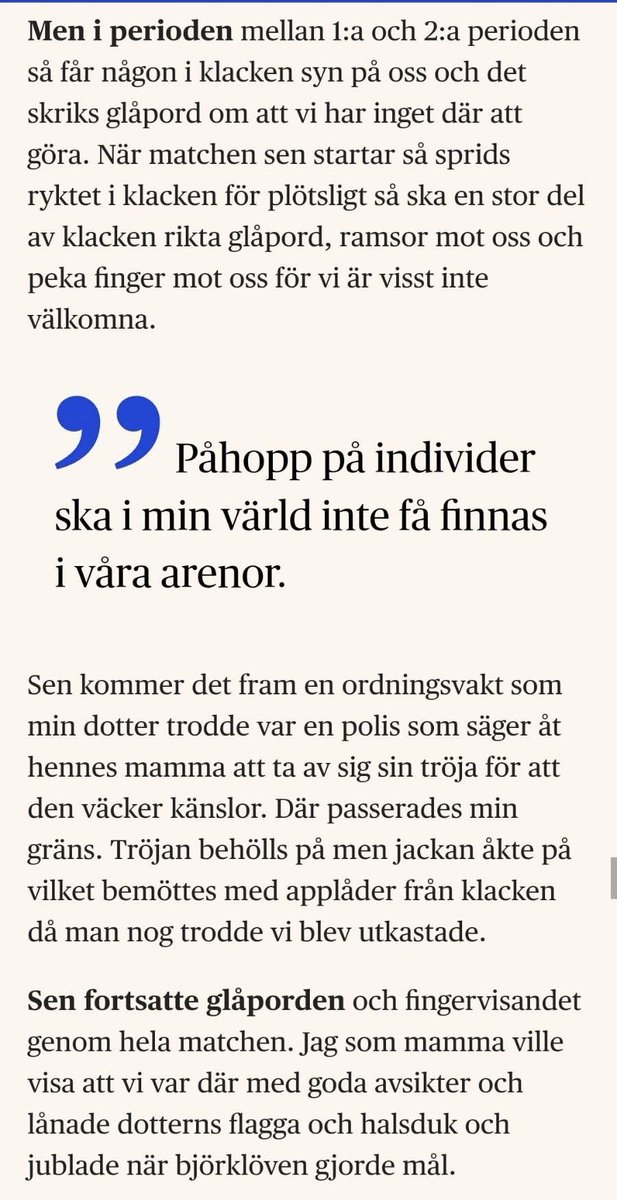 fladdefusk's tweet image. Hon går alltså på Löven-Västerås med Skellefteåtröja och sitter bredvid klacken. Hon gnäller sen i lokaltidningen över att hon fick glåpord riktat mot sig. Svensk ishockey ändå!