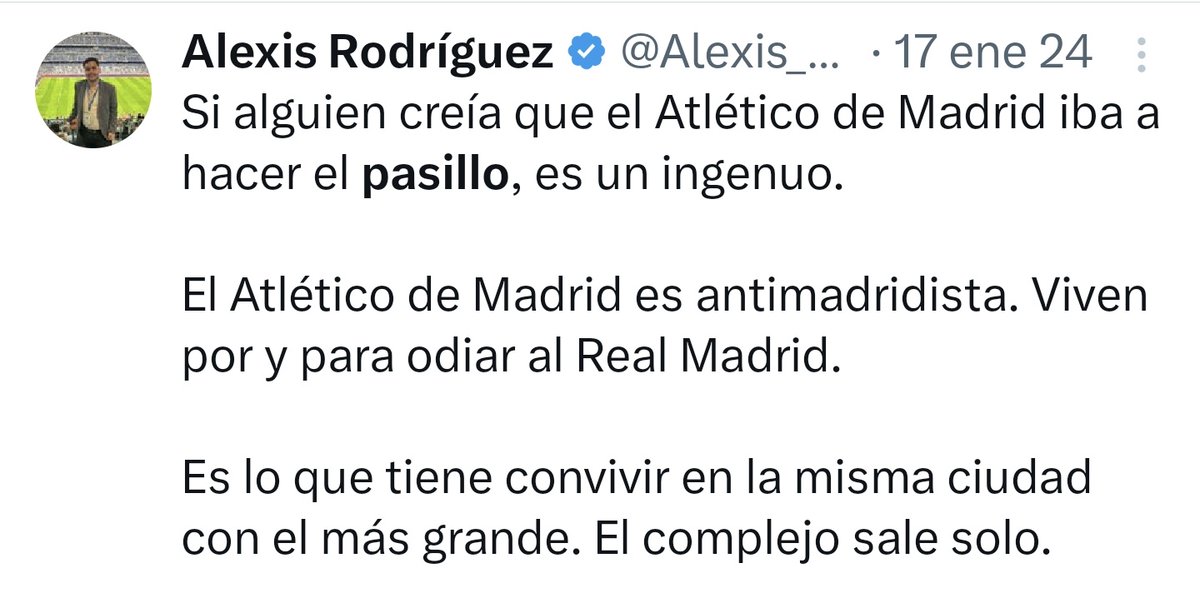 ¿Os acordáis cuando exigían al Atleti que hiciera pasillo al Madrid? Ay, qué tiempos aquellos. Todo les vuelve.