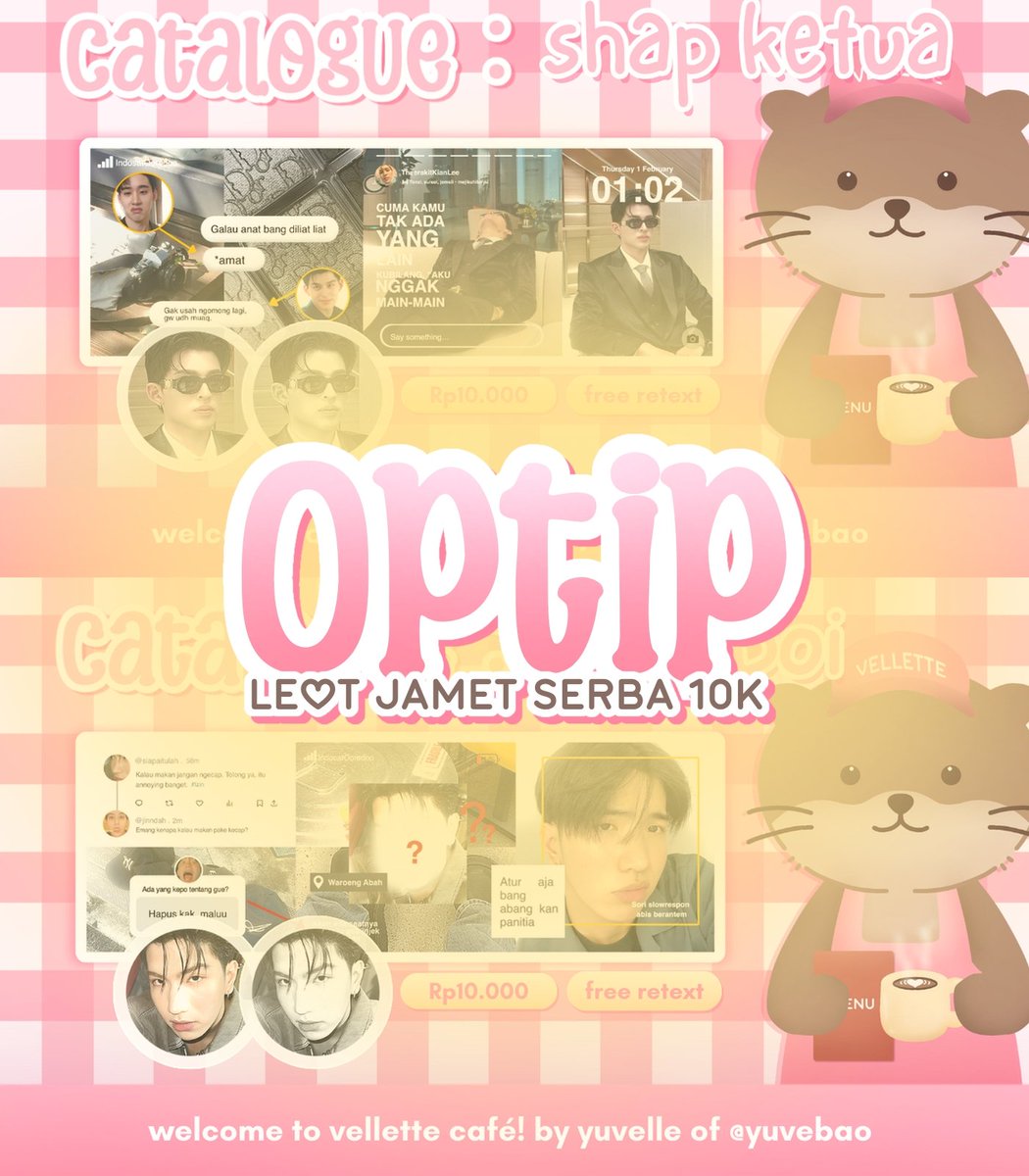 yuvebao's tweet image. help rt? makasih banyak!

halo, yuvelle kembali membawa OPTIP untuk 2 katalog baru ini! bisa cek ALT untuk informasi lengkapnya yaa

t. #zonauang open titipan layout