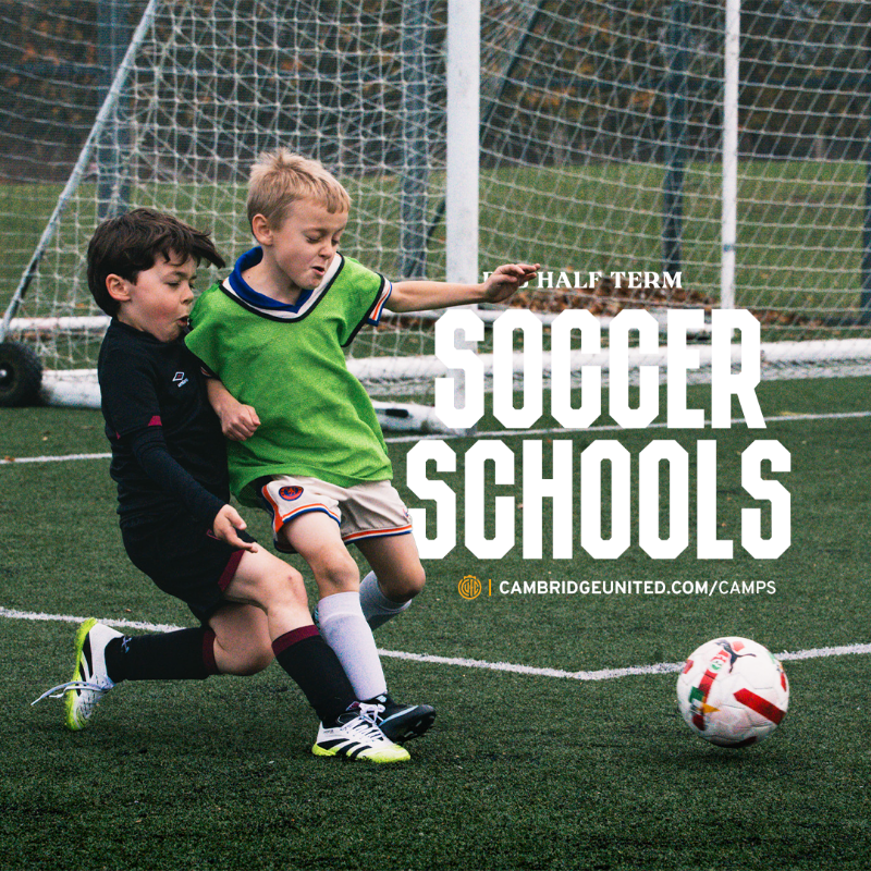 CambridgeUtdFC's tweet photo. Book your child onto our fantastic February Soccer Schools before Sunday 25 January to take advantage of early bird prices! 🙌