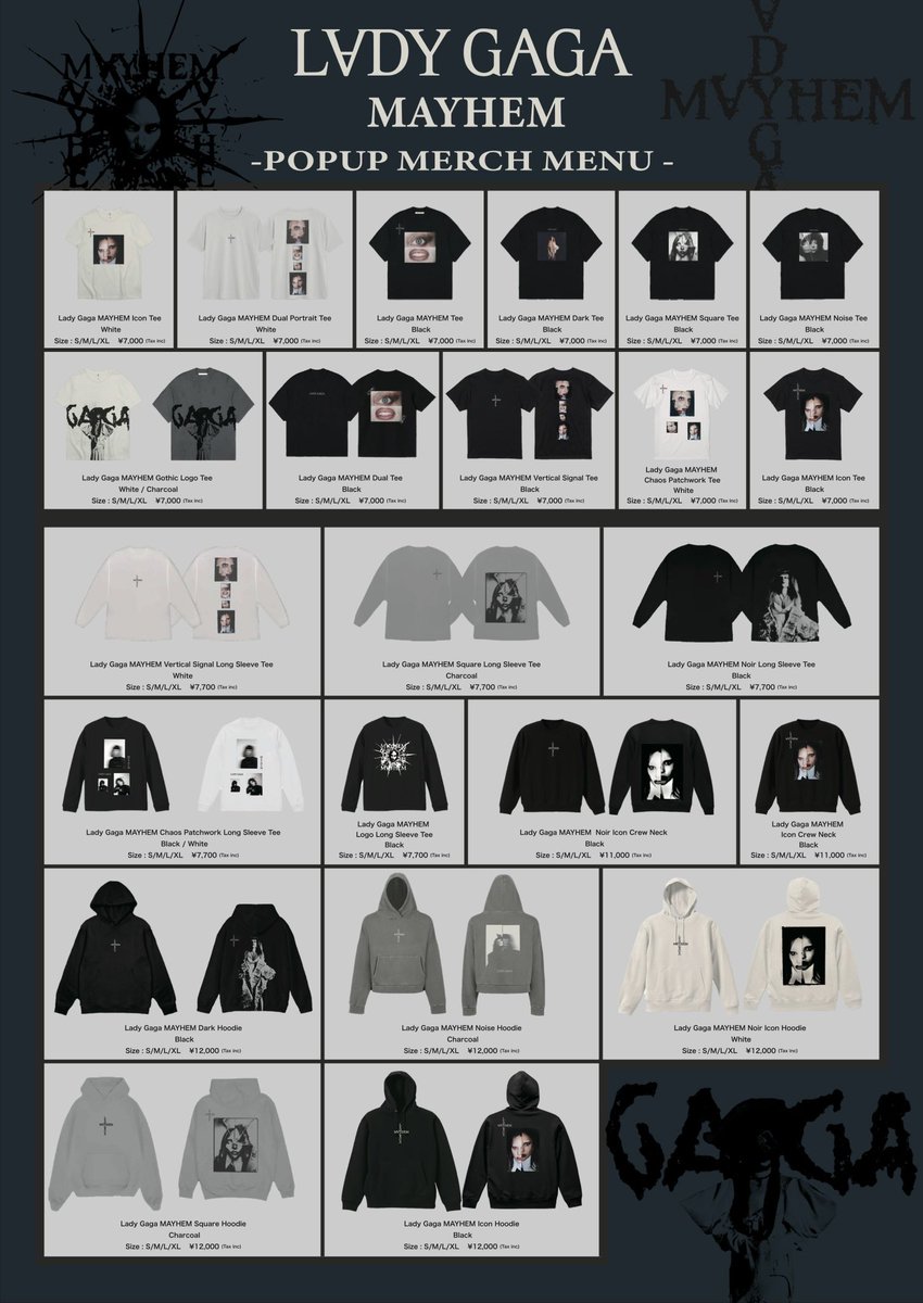 ━━━━━━━━━━━━ 

　　　𝑳𝑨𝑫𝒀 𝑮𝑨𝑮𝑨
𝑴𝑨𝒀𝑯𝑬𝑴 𝑷𝑶𝑷-𝑼𝑷 𝑺𝑻𝑶𝑹𝑬
大阪・東京で期間限定オープン

━━━━━━━━━━━━

✧ メイヘムの世界観を体感できる没入型空間
✧ オリジナルグッズやエクスクルーシブアイテムを販売
✧