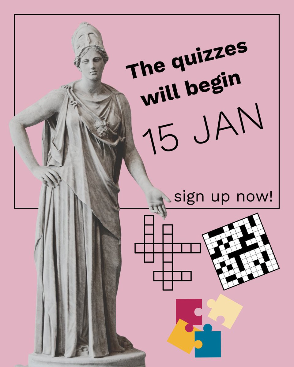 classicsforall's tweet photo. ❗We are launching a brand new weekly quiz for our Classics buffs and newbies alike. If you would like to add a Classics-themed crossword to your weekly routine, sign up here: https://t.co/3u4sY50kwn

#classicsforall #quiz #ancienthistory #classics #education https://t.co/7cPnb645px