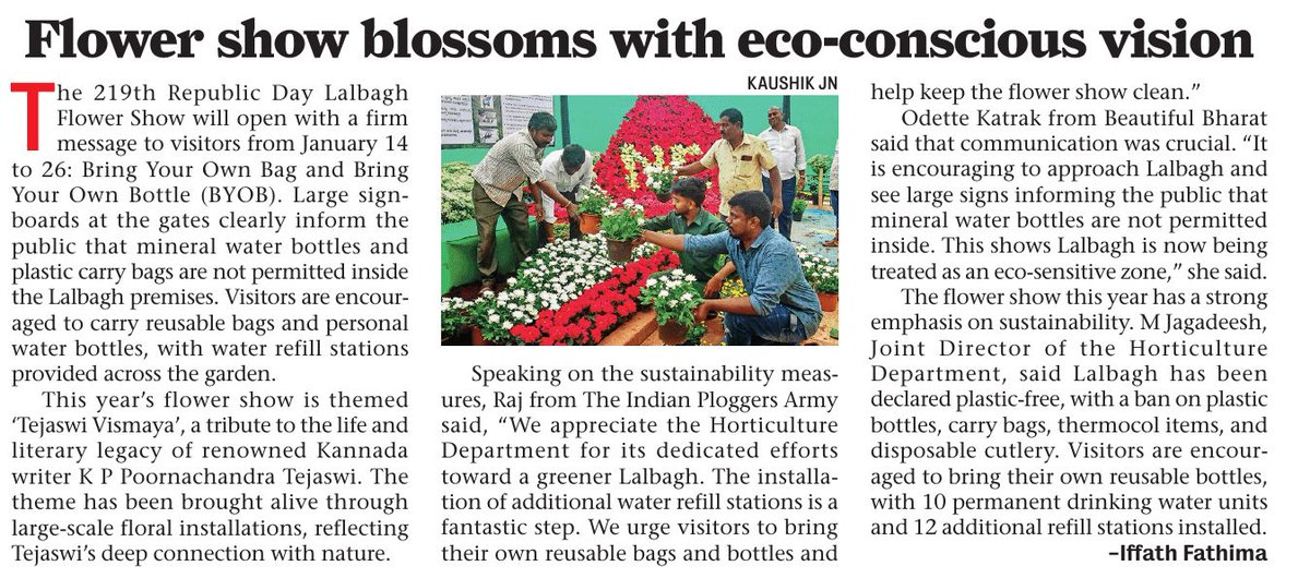 Kudos to the horticulture deparment to push for plastic bottles free flower show. ! Let us join hands for a litter free lal bagh ! <a href="/BeautifulBluru/">Beautiful Bharat</a> <a href="/IndianPlogman/">Plograja</a> <a href="/SwmrtBengaluru/">SWMRT</a> <a href="/GBAChiefComm/">Maheshwar Rao.M, IAS</a> <a href="/GBA_office/">Greater Bengaluru Authority</a>