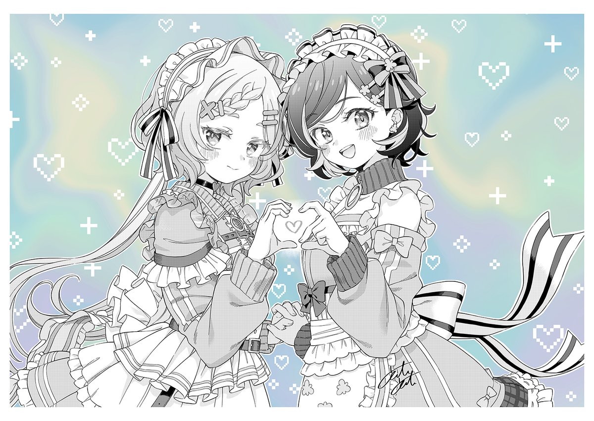 ジャーシメイド紺野純子と水野愛
服の後ろのデザインが分からなかったので投稿する際に切っちゃったけど、勿体ないのでやっぱり見てください。