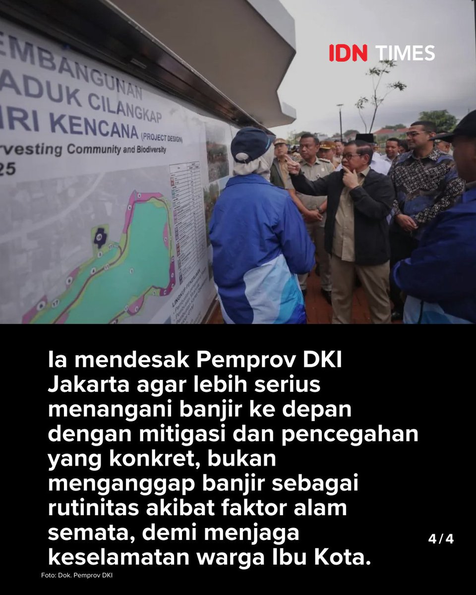 IDNTimes's tweet photo. Anggota Komisi D DPRD DKI Jakarta dari Fraksi PSI, Bun Joi Phiau, menyoroti anggaran pengendalian banjir Pemprov DKI Jakarta sebesar Rp2,8 triliun, yang dinilainya belum berdampak signifikan dalam mencegah banjir parah dan korban jiwa.

#IDNTimesNews 

https://t.co/AqqFx4yZOU https://t.co/c4iMabWg7B