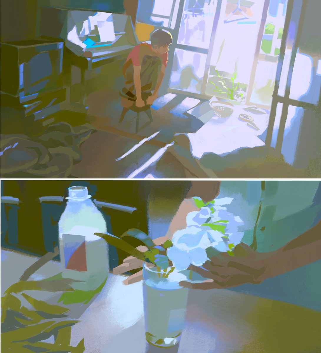 idam1474826's tweet image. 1990년대 필름 영화 특유의 새파란 빛이 넘예쁨