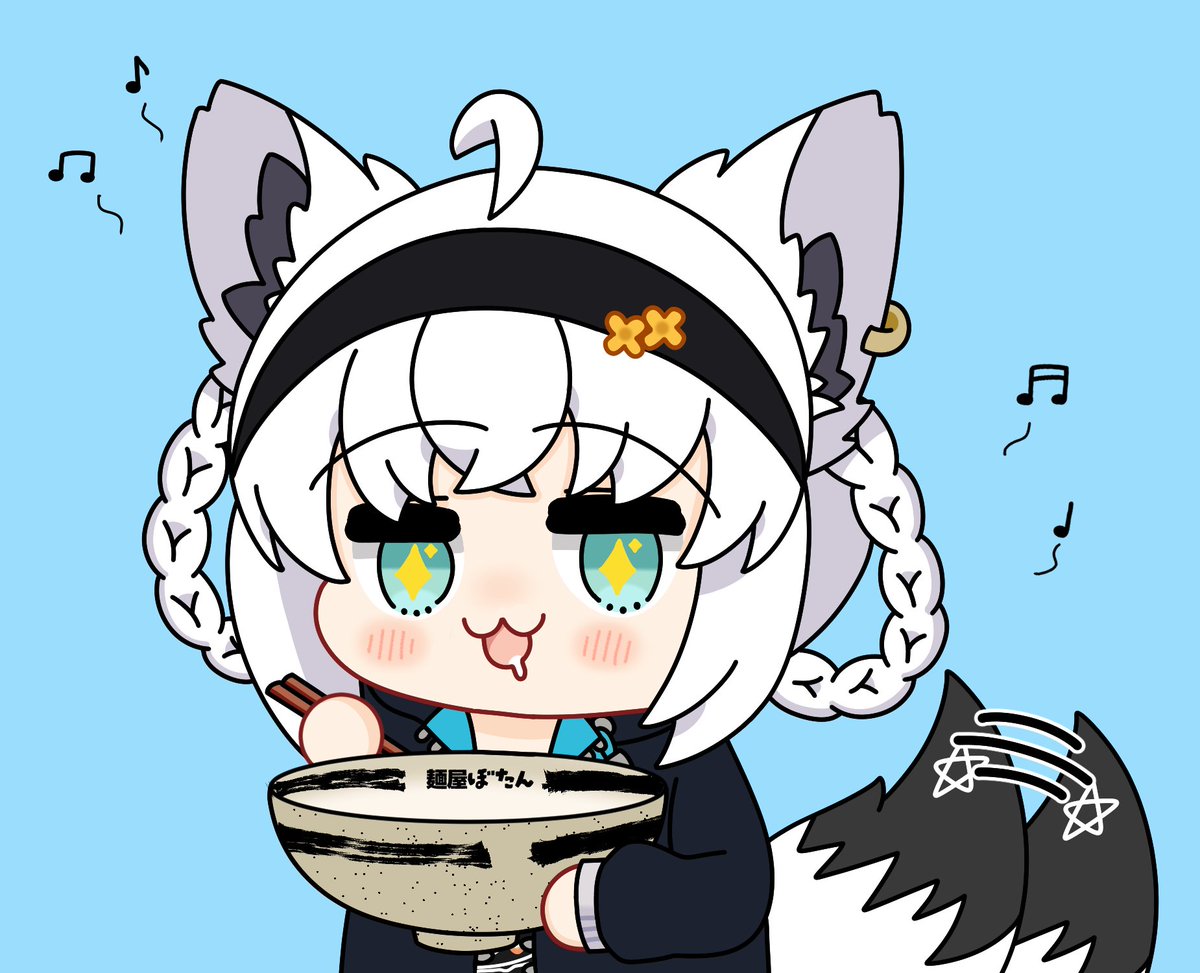 hakuoromite's tweet image. 早く食べたいよ～！🍜🦊わくわく #麺屋ぼたん #絵フブキ