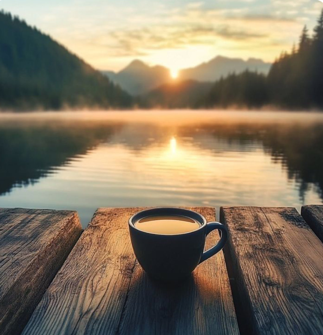 مطمئنةٌ أنا
ككوبِ قهوةٍ على الطاولة
منذ نصفِ ساعة،
لا شيء يعكّر صفوَها
سوى ، 
ملامسةُ الضوء لوجه الماء ..