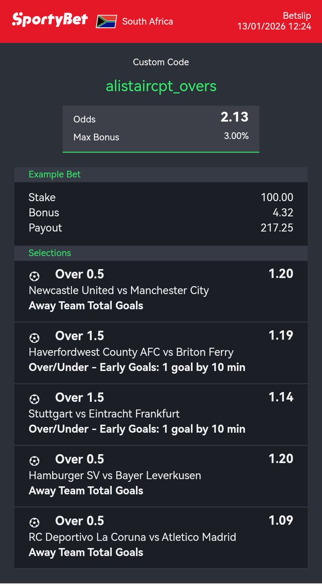 AlistairCpt95's tweet image. We go again. 
2 ODDS 
✅Bet Code - alistaircpt_overs ✅

Follow my SportySocial - sportybet.co.za/za/m/player/al…

Not yet on @SportyBetZA?

Sign up Register on sportybet.co.za/za/?utm_source…