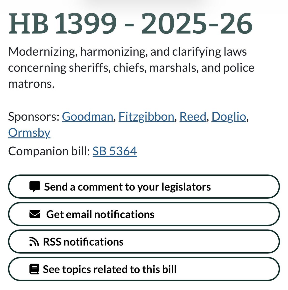 PNWConservative's tweet image. 🚨WASHINGTON BAD BILL 🚨 

WA HB 1339 will “decertify” elected sheriffs and make it an appointed position… just like they did in King County. We must keep independent LE leadership.

❌OPPOSE this bill 

Takes just 2 minutes! 

Direct link 🔗 ⬇️

app.leg.wa.gov/pbc/bill/1399