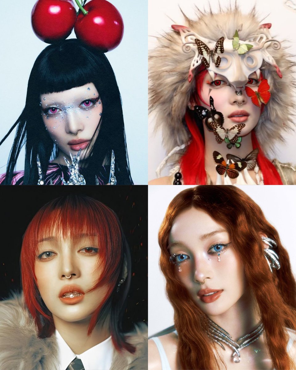 Jurin in four different concepts and she eats every time