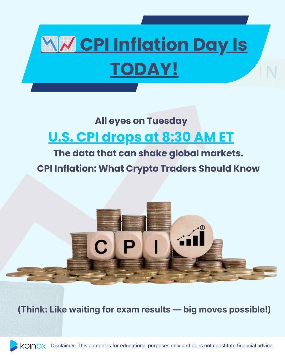 🤔 Ever wonder why crypto gets wild on CPI days? Inflation data drives rate  expectations and liquidity, which directly impact Bitcoin and altcoins.  Scroll to learn how CPI impacts the crypto market