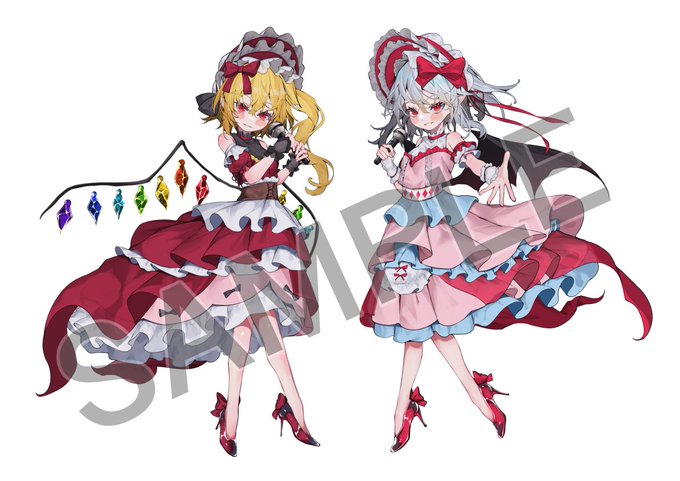 レミリアとフランをアイドル衣装で担当させていただきました!
1月中旬より、全国の100円ショップ様にて様々なイラストグッズが販売されます!
よろしくお願いします🙂 