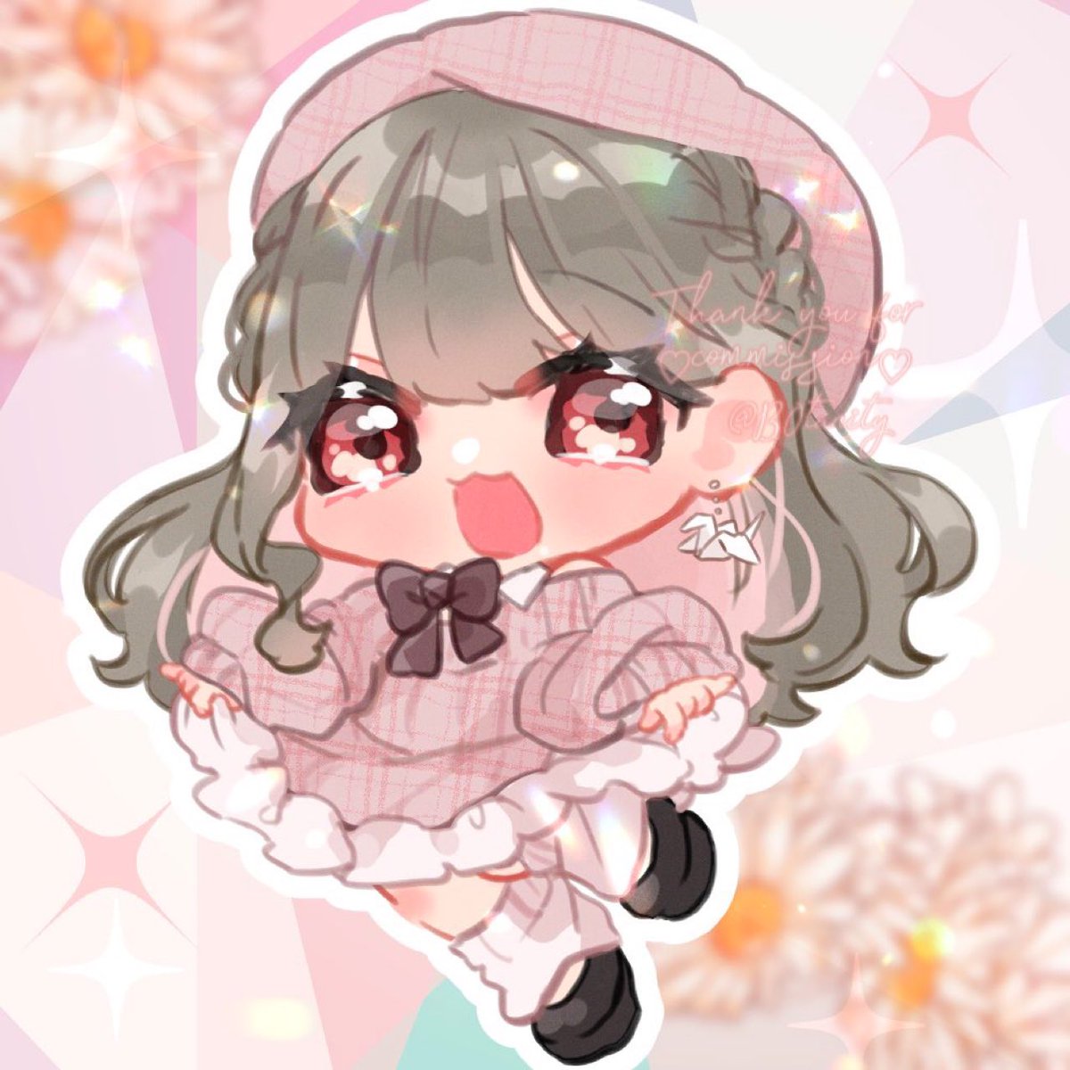 【自作イラスト】イラストオーダー【受付中】 プランA・SDキュートな絵柄 commission- ̗̀ 🎀 ̖́- #イラストオーダー