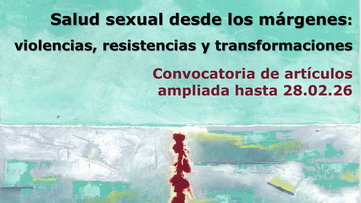 📢 ¡Ampliamos call for papers!
Convocatoria de artículos para el monográfico: “Salud sexual desde los márgenes: violencias, resistencias y transformaciones”
📝 Nueva fecha límite: 28 de febrero de 2026
📚 ¡Envía tu artículo!
🔗 recyt.fecyt.es/index.php/encr…
