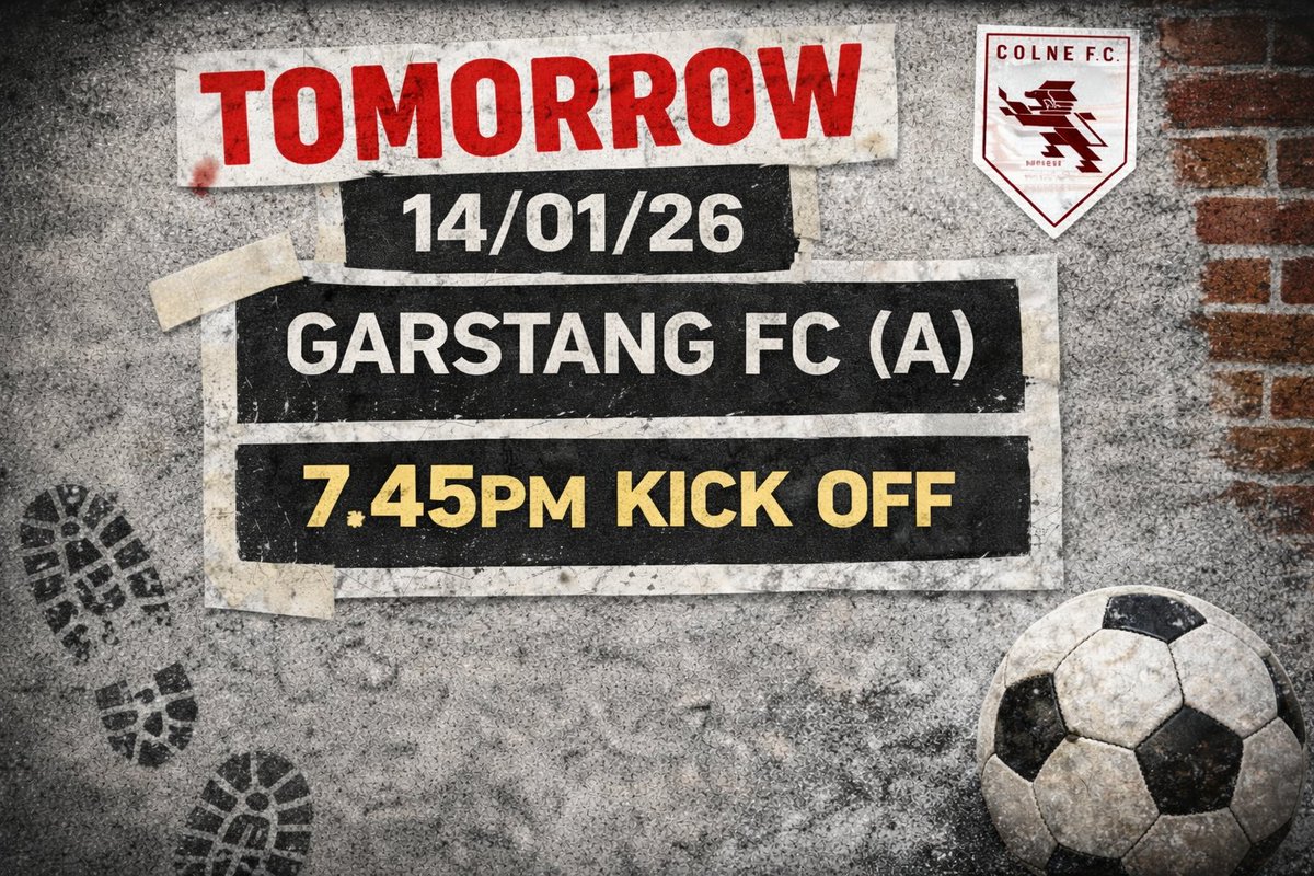 Colne_FC's tweet photo. Tomorrow night under the lights ๐ดโช๏ธ
Away at @GarstangFC
๐ 14/01/26
โฐ 7.45pm KO
If youโre travelling, keep an eye on our socials for any updates.
Let's do this Red Army โค๏ธโฝ๏ธ
#WeAreColneFC #RedArmyOnTour https://t.co/gvjxorUln0